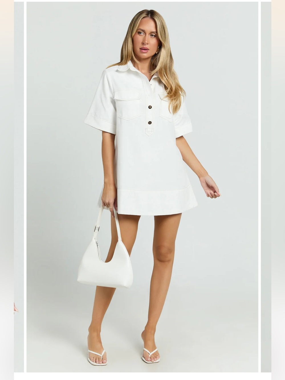 NWT Showpo Short Sleeve Collared Patch Pocket Shift Dress